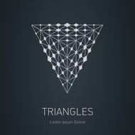 Vector logotype template Grid structure The lowpoly mesh