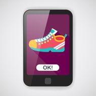 sneaker flat icon with long shadow eps10 N6