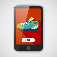 sneaker flat icon with long shadow eps10 N8