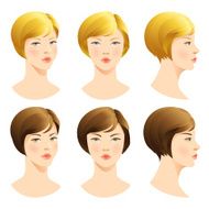 Vector set of beautiful face