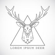 Abstract Vector Line Style Deer Face Illustration in Triangle with N2
