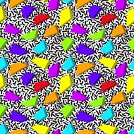 bright rainbow abstract seamless pattern in style of the 80s