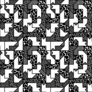 abstract black and white geometric pattern in style of the
