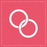 Wedding rings icon modern minimal flat design style vector illustration