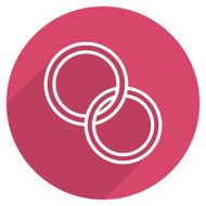 Wedding rings outline vector icon modern minimal flat design style