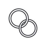 Wedding rings outline vector icon modern minimal flat design style N3