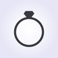 Diamond wedding ring vector icon modern minimal flat design style N2