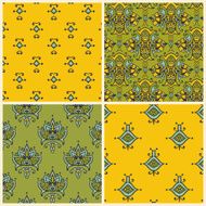 Seamless vector set of asian patterns Illustration