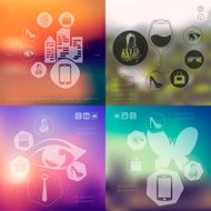 shopping infographic with unfocused background N4