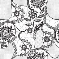 abstract lace with elements of flowers and leaves N2