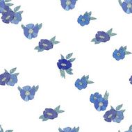 Blue flowers on white background N10