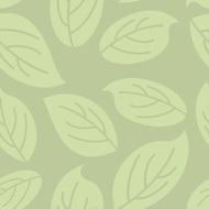 Green leaves seamless pattern Natural retro vector background