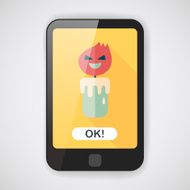 Halloween candle flat icon with long shadow eps10 N5