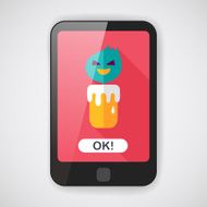 Halloween candle flat icon with long shadow eps10 N6