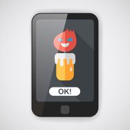 Halloween candle flat icon with long shadow eps10 N7