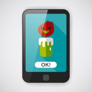 Halloween candle flat icon with long shadow eps10 N8