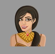 Cartoon woman in gold