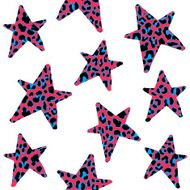 Seamless pattern with leopard stars trendy rock punk design vector