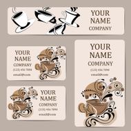 Business cards Card or invitation Vintage decorative elements N4