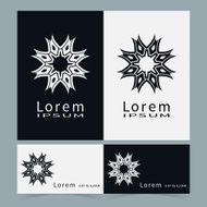 Black and white symbol stylized flower collection logo icon design N3
