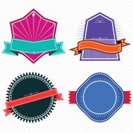 Set of badges ribbons and labels set 6 N2