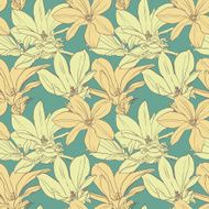 Vintage magnolia flowers seamless pattern