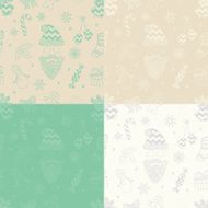 Vector Christmas Subtle Doodles Seamless Background Set N2