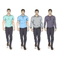 Vector Set of Sketch Fashion Male Models N2