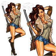 Pretty girl with shot gun