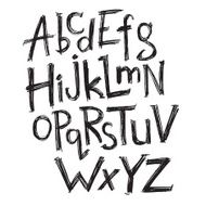 Vector hand drawn latin abc N2