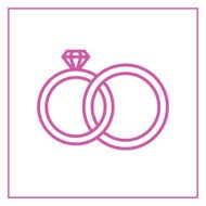 Wedding rings outline vector icon modern minimal flat design style N4