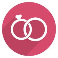 Wedding rings icon modern minimal flat design style vector illustration N2