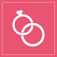 Wedding rings icon modern minimal flat design style vector illustration N3