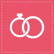 Wedding rings icon modern minimal flat design style vector illustration N4