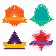 Set of badges ribbons and labels set 1 N2