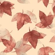Autumn leaves Watercolor floral background