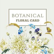 Vintage Floral Card with Chrysanthemums N2