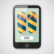 flip flop flat icon with long shadow eps10