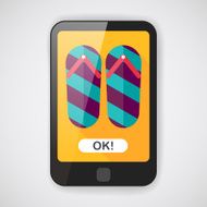 flip flop flat icon with long shadow eps10 N2