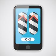 flip flop flat icon with long shadow eps10 N3