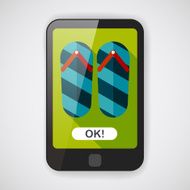 flip flop flat icon with long shadow eps10 N4