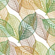 Seamless ornamental pattern with leaves
