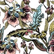 seamless pattern of decorative flowers N2