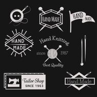 Retro Handmade hand sewing and tailor shop logotypes set N2