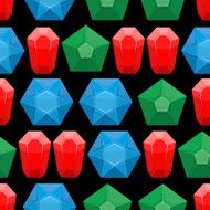 Gems seamless pattern Vector background of gemstone jewelry
