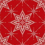 Christmas Sweater Design Seamless Knitted Pattern with Stars