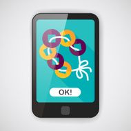 Chinese New Year flat icon with long shadow N30