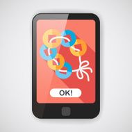 Chinese New Year flat icon with long shadow N32