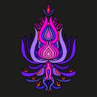 Color hand drawn indian floral ornament