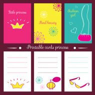 Printable cards princess
